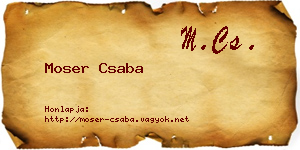 Moser Csaba névjegykártya