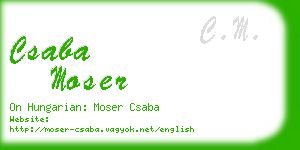 csaba moser business card